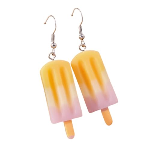 Süße Lustige Eis Am Stiel-Ohrringe, Süße Simulationsfrucht-Eiscreme-Ohrringe Für Mädchen, Kinder, Schmuck, Geschenke, Harz-Acryl-Creolen Für Party, Reisen, Orange von ALTCIRNMD