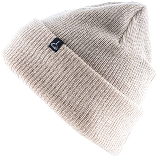 ALTIDUDE Winter Mütze Hermit Rip Grob Strickmütze Unisex Beanie Merino Wolle Beige von ALTIDUDE