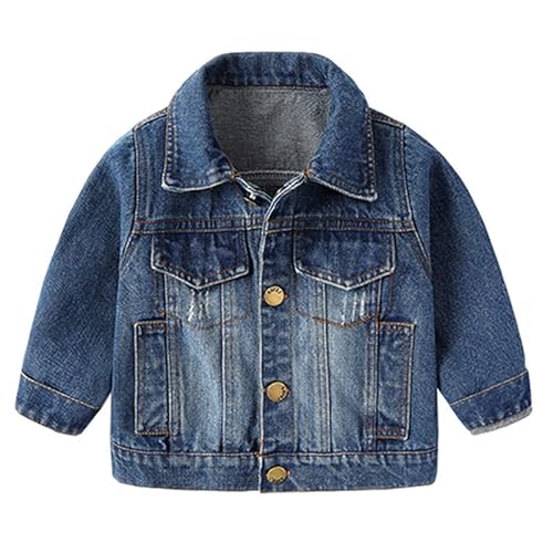 Kleinkinder Mädchen Jungen Jeansjacke Mantel Baby Langarm Denim Tops Kleidung Frühling Herbst Casual Outwear Blau 80 von ALUCIC