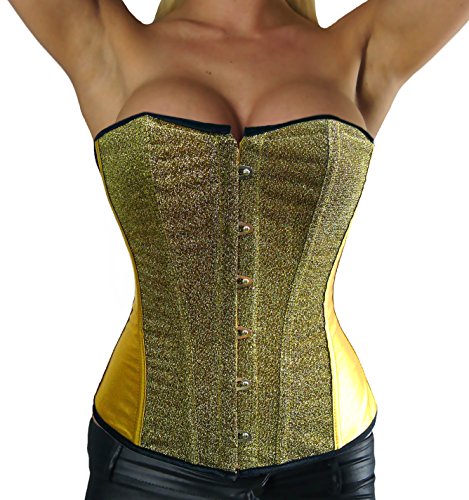 ALZORA Damen Korsage Corsage Korsett Dessous Gold Glitzer, 10296 (S) von ALZORA