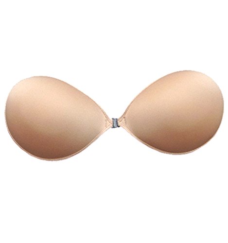 ALZORA Push Up Klebe BH selbstklebend trägerlos bügellos ideal für Rückenfrei Farbwahl, 10456 (B Cup, Hautfarben) von ALZORA