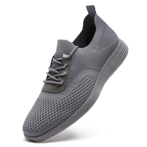 Lässige Oxford-Schuhe für Herren, gestrickt, modisch, leicht, atmungsaktiv, Business-Wanderschuhe, bequem, Tennis, Am23911-Grau, 42 EU von AMAPO