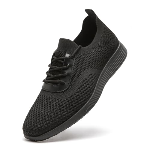 Lässige Oxford-Schuhe für Herren, gestrickt, modisch, leicht, atmungsaktiv, Business-Wanderschuhe, bequem, Tennis, Am23911-blk, 43 EU von AMAPO