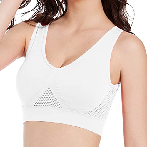 AMDOLE Sport BH Damen Starker Halt Frauen Ohne Bügel Push Up BH Mesh Leichter Komfort Yoga Bustier Sport Bra Bügelloser BH Weich Seamless Mittel Halt Klassische Ustiers Top Bralette für Damen von AMDOLE