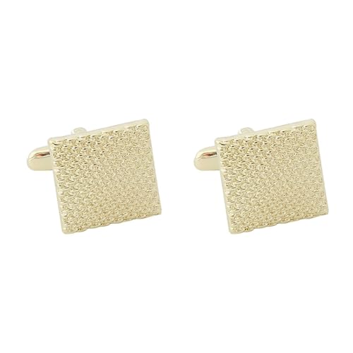 AMDXD Manschettenknöpfe Herren Gravur, Geschnitzt Quadrat Cufflinks Shirt for Men, Gold Manschettenknöpfe Hochzeitsgeschenke von AMDXD