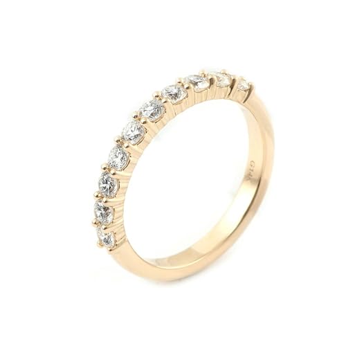 AMDXD Ring Gelbgold 14K Au585, Klassiker Freundschaftsringe mit Moissanit Oval Form, Damen Trauringe 585 Gold Verlobungsring Echt Schmuck von AMDXD