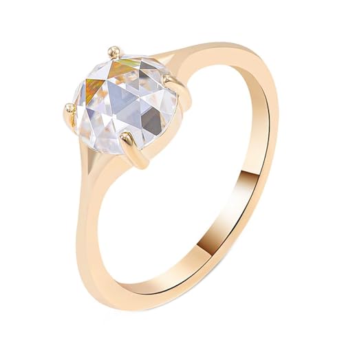 AMDXD Ring Gelbgold 18 Karat Au750, Solitärring Freundschaftsringe mit Moissanit 1ct Oval Form, Damen Partnerringe 18K Gold Hochzeitsring Echte Goldschmuck von AMDXD