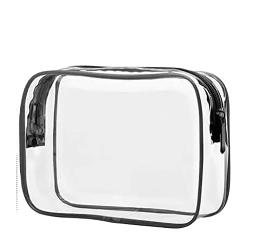 Transparenter Kulturbeutel 3er-Pack transparente Kultur- und Kosmetiktasche for Reisen, transparent, Make-up-Kosmetiktasche for Damen und Herren, Reisen, Geschäftsreise, Zuhause(Color:Black (3pcs)) von AMEEDA