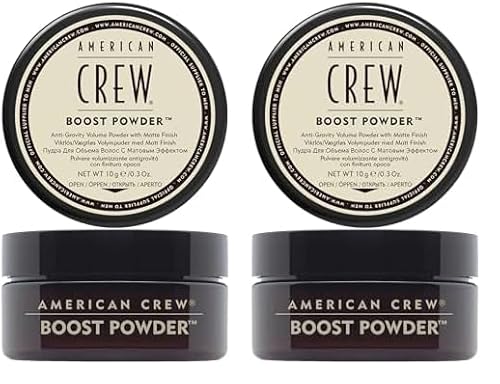 AMERICAN CREW – Classic Boost Powder, 10 g, Stylingpuder für Männer, Haarprodukt mit mittlerem Halt, Stylingprodukt für dichteres, griffigeres Haar & ein mattes Finish (Packung mit 2) von AMERICAN CREW