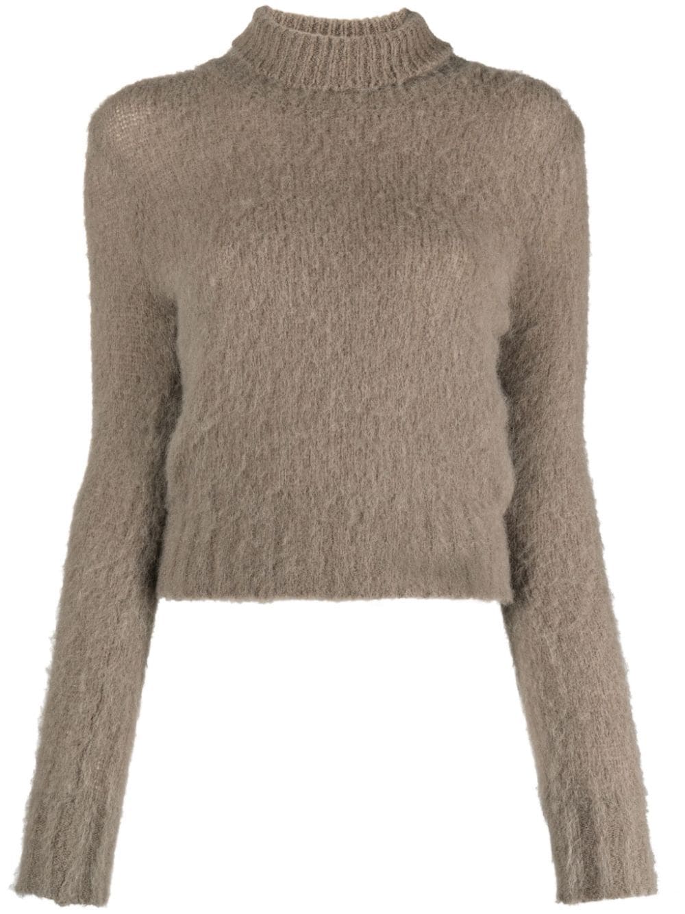 AMI Paris Gebürsteter Pullover mit Stehkragen - Grau von AMI Paris