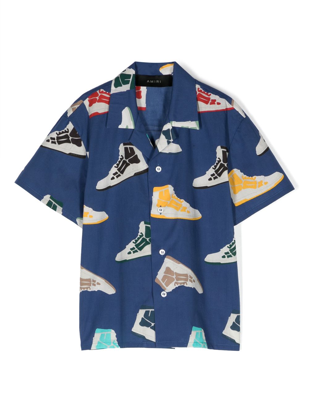 AMIRI KIDS Bowlinghemd mit Skel-Print - Blau von AMIRI KIDS