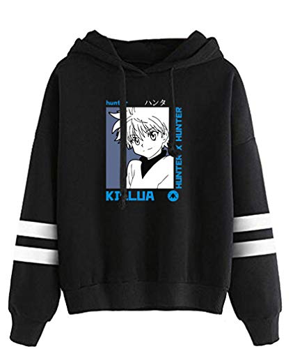 AMOMA Anime Hunter x Hunter Sport Kapuzenpullover Unisex Langarm Gon Killua Hisoka Cosplay Hoodie(3XL,BlueKillua-Black) von AMOMA