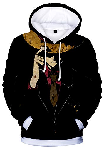 AMOMA Luffy Chopper Anime One Piece Hoodie Kapuzenpullover Sweatshirt für Herren und Damen(L,LuffySuitBlack) von AMOMA