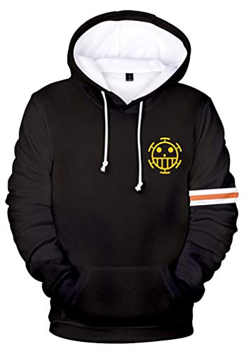 AMOMA Luffy Chopper Anime One Piece Hoodie Kapuzenpullover Sweatshirt für Herren und Damen(L,Uniform-Black) von AMOMA