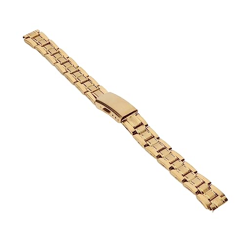 AMONIDA Metall-Armband, Praktische Doppelverschluss-Schnalle, Verstellbares Gold-Edelstahl-Uhrenarmband für Traditionelle Uhren (14mm) von AMONIDA