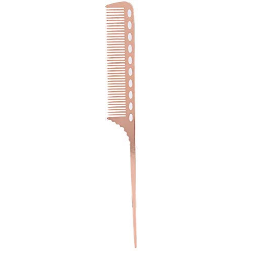 Beauty Stylingkamm, Ratte Schwanz Haarkamm Aluminium Metall Kamm Friseur Kamm Glattes Haar Kamm Haarkamm Friseur Werkzeug Frauen Männer (Rose Gold) von AMONIDA