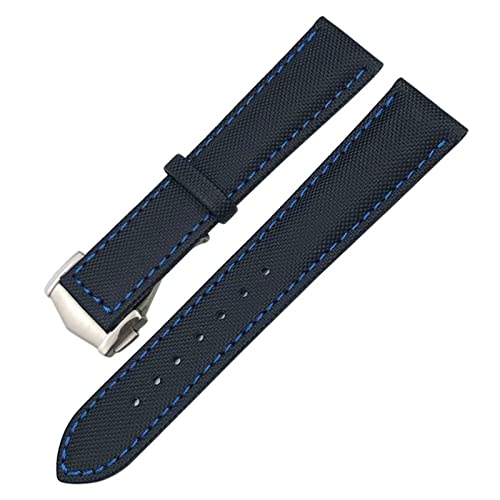 AMSOH 19/20 mm Nylon-Leder-Leinen-Armband, 21/22 mm, passend für Omega AT150 Seamaster Planet Ocean Watch, Nylonarmband, 22 mm, Achat von AMSOH