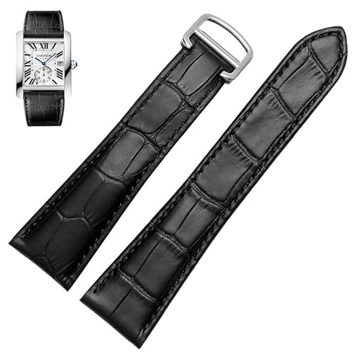 AMSOH Uhrenarmband für Cartier Tank Calibre Serie, echtes Leder, mechanische Uhr für Damen und Herren, 20 mm, 22 mm, 23 mm, 25 mm, 20 mm, Achat von AMSOH