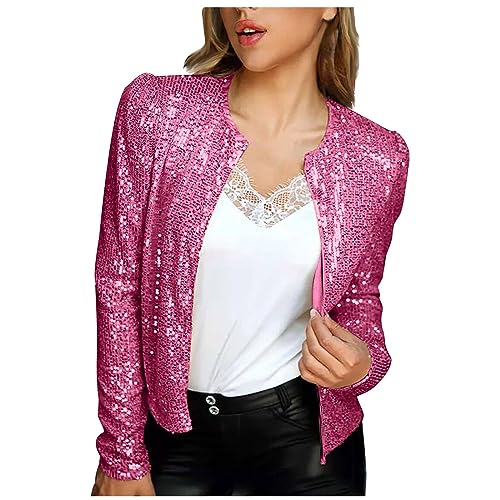 AMhomely Pailletten-Blazer in Übergröße für Damen, elegant, Glitzer, Club, Party, Anzug, Jacke, offene Vorderseite, Cardigan, langärmelig, tailliert, Rundhalsausschnitt, lässig, elegant, Partybluse, AMhomely Pailletten-Blazer in Übergröße für Damen, elegant, Glitzer, Club, Party, Anzug, Jacke, offene Vorderseite, Cardigan, langärmelig, tailliert, Rundhalsausschnitt, lässig, elegant, Partybluse, von AMhomely