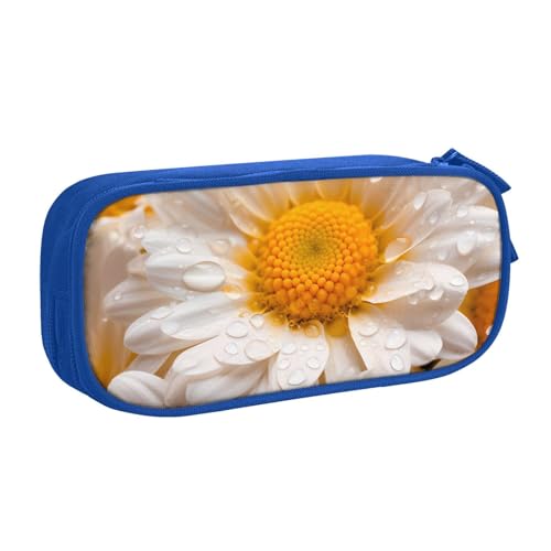 ANABPRMA Federmäppchen mit Gänseblümchen-Motiv, große Kapazität, doppellagig, Schüler-Stifttasche mit 2 Reißverschluss-Haupttaschen, multifunktionaler Organizer für Schule, Büro, Reisen, blau, ANABPRMA Federmäppchen mit Gänseblümchen-Motiv, große Kapazität, doppellagig, Schüler-Stifttasche mit 2 Reißverschluss-Haupttaschen, multifunktionaler Organizer für Schule, Büro, Reisen, blau, von ANABPRMA