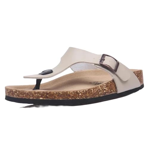 ANAIUCY Badelatschen Herren Beach Cork Flip Flops Pantoffeln Lässig Sommer Frauen Gemischte Farbdruck Unisex Slip On Slides Schuhrutschen Frauen Frauen-beige-35 von ANAIUCY