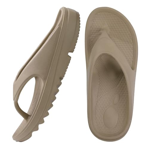 ANAIUCY Badelatschen Herren Dicke Sohle Flip Flops Für Frauen Und Männer Sommer Strand -tanga -sandalen Für Duschschuhen-braun-36 (8,8 Zoll) von ANAIUCY