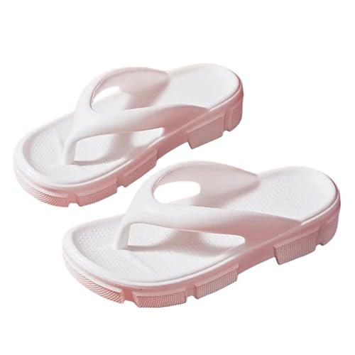 ANAIUCY Badelatschen Herren Flip Flops Für Frauen Sommerclip-plattform Sandalen Frau Nicht-rutsch-strand-hausschuhe-8009white-37-38 (23,5-24 Cm) von ANAIUCY