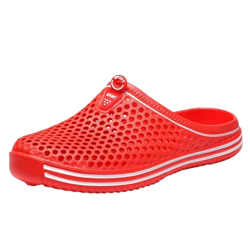 ANAIUCY Badelatschen Herren Frauenschuhe Strandschuhe Unisex Hohl Out Casual Paar Strand Sandale Flip Flops Schuhe-rot-40 von ANAIUCY