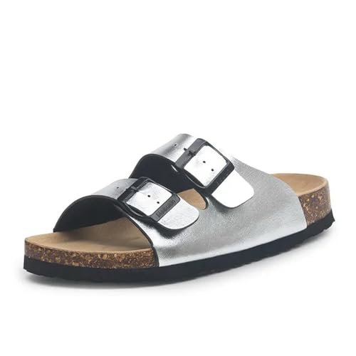 ANAIUCY Badelatschen Herren Sommer Beach Cork Slipper Lässig Doppelschnalle Nicht-rutschrutschen Frauen Rutschen Auf Flip Flop-schuhe-s-35 von ANAIUCY