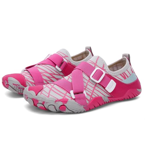 Stilvolle schnelle trocknende Wasserschuhe für Herren, Wanderer -Sandalen, Wasserschuhe mit Entwässerung, Frauen und Männer Schwimmen Fischerei -Tauchen Surf Aqua Wasserschuhe (Color : Pink, Size : von ANAIUCY