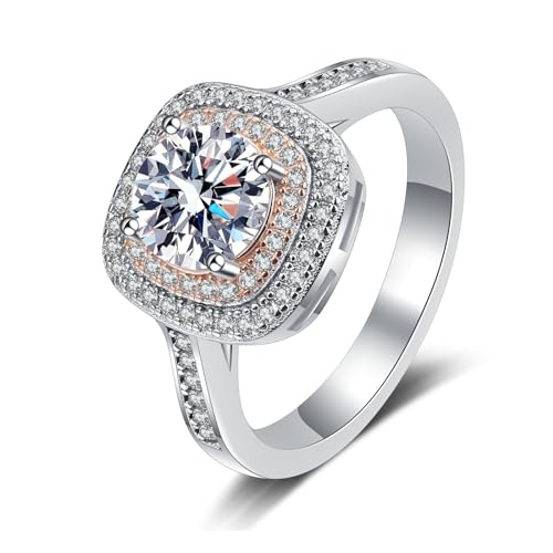 ANAZOZ Eheringe Gold 750, Hochzeit Ringe Damen größe 47 | Frauen Ringe mit Labor Diamant 1 karat D-VVS1 oder VVS2, Promise Ring von ANAZOZ