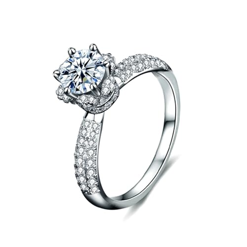 ANAZOZ Ringe für Damen Gold 585, Eheringe Damen größe 58 | Hochzeit Ringe mit Labor Diamant 1 karat D-VVS1 oder VVS2 von ANAZOZ