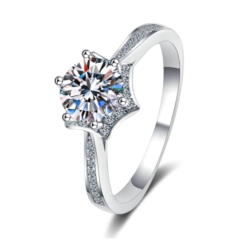 ANAZOZ Ringe für Damen Gold 585, Hochzeit Ringe Damen größe 47 | Eheringe mit Labor Diamant 1 karat D-VVS1 oder VVS2 von ANAZOZ