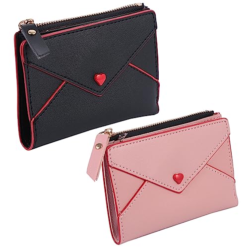 ANDRESLAD 2 Teiliges Portemonnaie Für Damen Leder Clutch Kurze Clutch Für Damen Leder Geldbörsen Für Mädchen Damen Clutch Damen Geldbörse Großes Fassungsvermögen Damen Geldbörse von ANDRESLAD