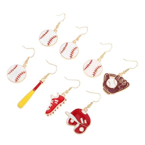 ANDRESLAD 4 Paar Baseball-ohrringe: Niedlicher Sportschmuck Mit Asymmetrischem Hut- Und Schlägerdesign, Als Für Eine Baseball-party ANDRESLAD 4 Paar Baseball-ohrringe: Niedlicher Sportschmuck Mit Asymmetrischem Hut- Und Schlägerdesign, Als Für Eine Baseball-party von ANDRESLAD