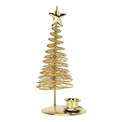 Exquisiter Goldener Weihnachtsbaum-Kerzenhalter aus Metall mit Stern Zur Tischdekoration, Sorgt für Weihnachtliche Atmosphäre und Entspannt den Körper von ANGGREK