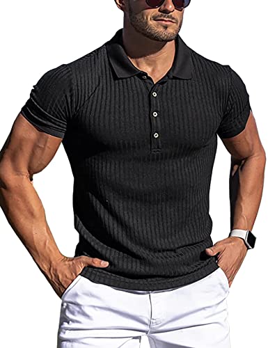 Poloshirt Herren Kurzarm Polohemd Einfarbig T-Shirt von ANGGREK