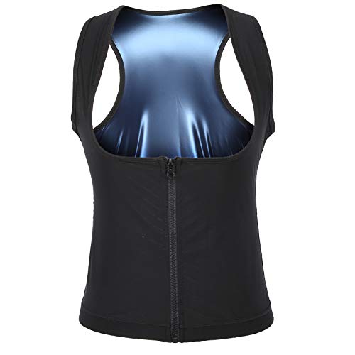 Sauna Weste Sweat,Saunaweste Heizschweiß Tank Top Atmungsaktiv Taille Trainer Reißverschluss Sport Korsett für Damen(S/M) von ANGGREK