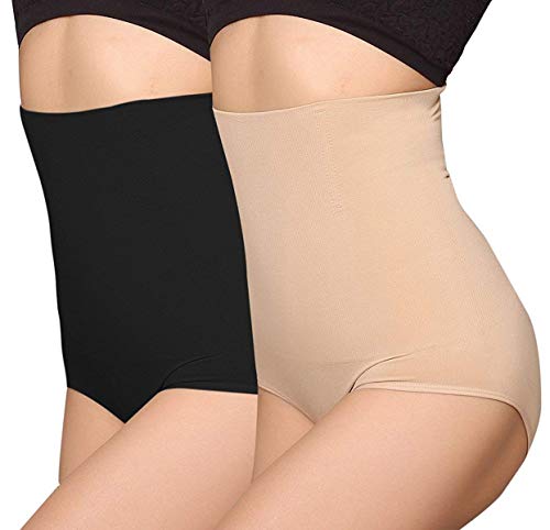 ANGOOL Damen Miederslip Butt Lifter Shaper figurenformend Shapewear Schlichte Taillenformer mit Bauch-Weg-Effekt, Schwarz beige, L von ANGOOL