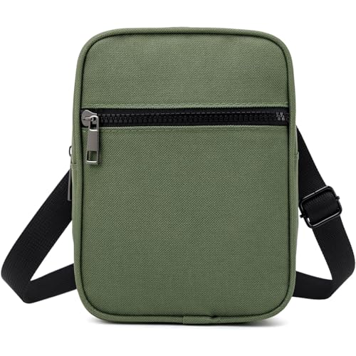 Umhängetasche Herren Schultertasche Crossbody Herrentasche Handytasche Herrenhandtasche Kleine Umhängen Tasche Shulder Bag Messenger für Freizeit Urlaub Ausflug (Grün Umhängetasche Herren&Damen) von ANPTER