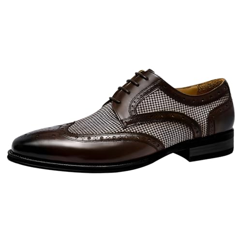 ANUFER Herren Gutaussehend Farbblock Anzugschuhe Schnürung Kunstleder Brogues SN0705243 Kaffee EU45.5 ANUFER Herren Gutaussehend Farbblock Anzugschuhe Schnürung Kunstleder Brogues SN0705243 Kaffee EU45.5 von ANUFER