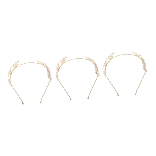 AOKWAWALIY 3 Stück Stirnband Mädchen Kopfschmuck Braut Haarreifen Hochzeit Kopfschmuck Damen Haarreifen Damen Haarschmuck Perlen Kopfschmuck Dekoratives Haarband Zartes Braut Haarband Damen von AOKWAWALIY