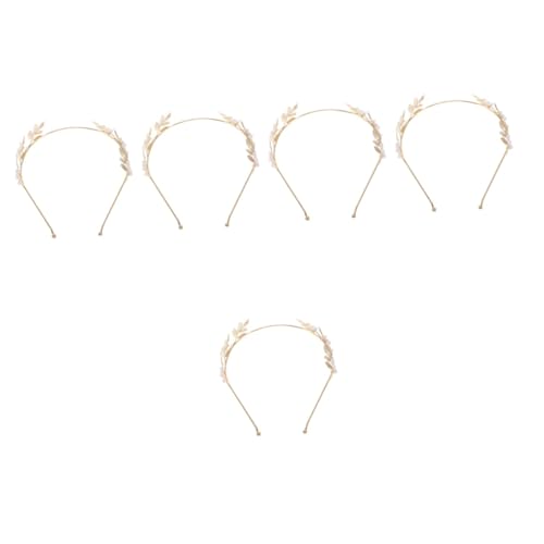 AOKWAWALIY 5 Stück Stirnband Simulation Perlen Kopfschmuck Damen Haarschmuck Mode Haarband Damen Kopfschmuck Party Kopfschmuck Braut Haarband Damen Kopfschmuck Mädchen Kopfschmuck Hochzeit von AOKWAWALIY