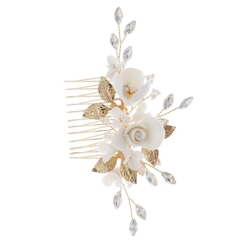 AOKWAWALIY Brautkamm hair accessories for girls hochzeitshaar schmuck combs Braut Haarschmuck Hochzeitskopfschmuck die Blumen Kopfbedeckung Brautbedarf Zubehör Brautjungfer schmücken Keramik von AOKWAWALIY