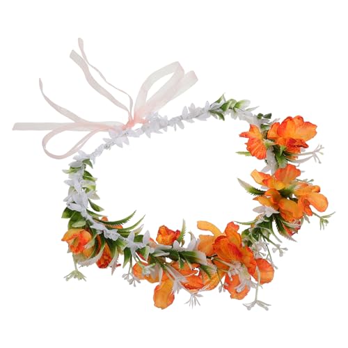 AOKWAWALIY Kranz Tiara Blumenhaarkranz Für Frauen Blumenmädchen Kopfschmuck Mädchen Kopfschmuck Requisiten Blumen Party Dekorationen Haariger Kopfschmuck Künstliche Blumenkrone von AOKWAWALIY