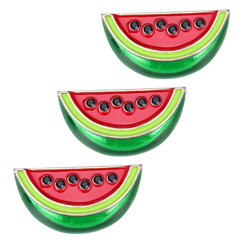 AOKWAWALIY Wassermelonen-Emaille-Anstecknadel 3 Stück Niedliche Wassermelonenscheiben-Brosche Cartoon-Fruchtform Reversabzeichen Schmuck Geschenke Für Hawaiianische von AOKWAWALIY