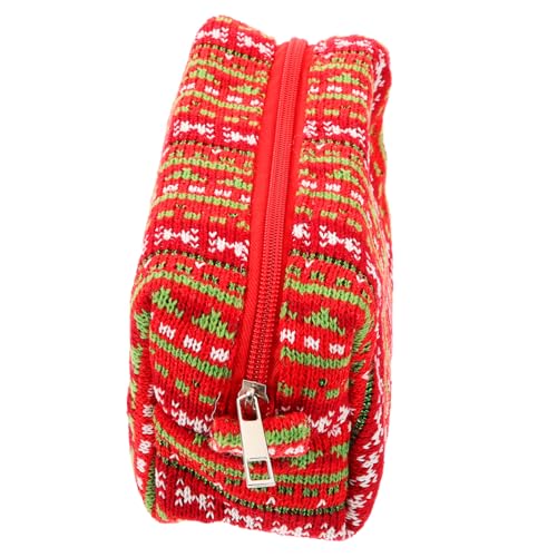 AOKWAWALIY gestricktes Federmäppchen Bleistiftbox für Mädchen großes Federmäppchen aufbewahrungssack Storage Pockets Streifen Aufbewahrungstasche Make-up-Tools Kosmetiktasche Student Garn von AOKWAWALIY