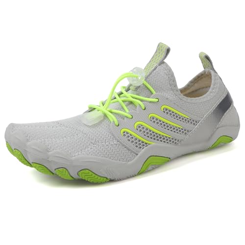 AONEGOLD Barfußschuhe Herren Badeschuhe Damen Wasserschuhe Sommer rutschfest Schwimmschuhe Leicht Aquaschuhe Fitnessschuhe Schnell Trocknen Surfschuhe (1736 1Grau,35EU) von AONEGOLD