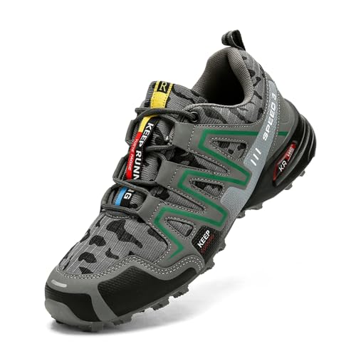 AONEGOLD Traillaufschuhe Herren Trailrunning Leicht rutschfest Wanderschuhe Atmungsaktiv Laufschuhe Sportschuhe Outdoor Trail Running Fitnessschuhe Trekkingschuhe (Dunkelgrau,39EU) von AONEGOLD