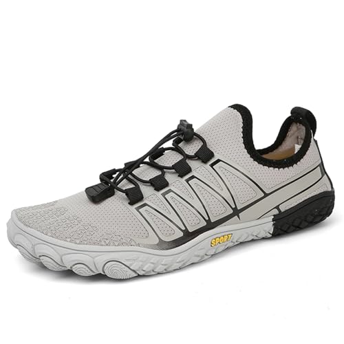 AONETIGER Badeschuhe Herren Wasserschuhe Damen Strandschuhe Sommer Atmungsaktiv Barfußschuhe rutschfeste Schwimmschuhe Surfschuhe Aquaschuhe Fitnessschuhe(705 Grau,37EU) von AONETIGER